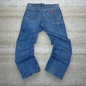 Vintage 90s Dickies Carpenter Jeans 34x32 Regular Straight Leg Fit Medium Wash